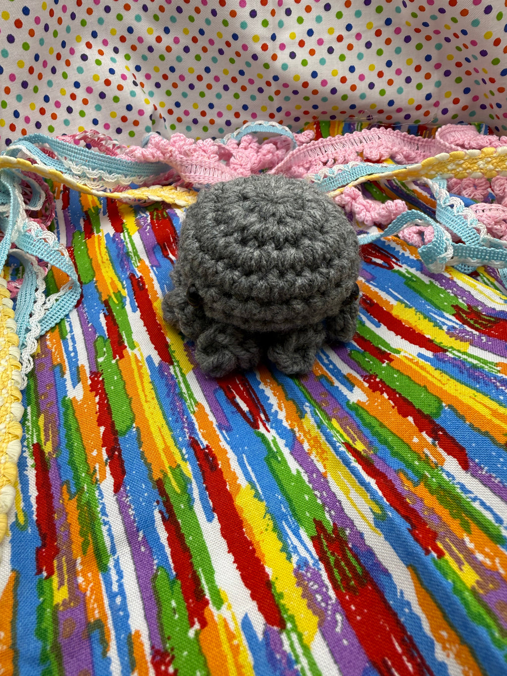 OOAK Yarn Scrap Octopus- Gray