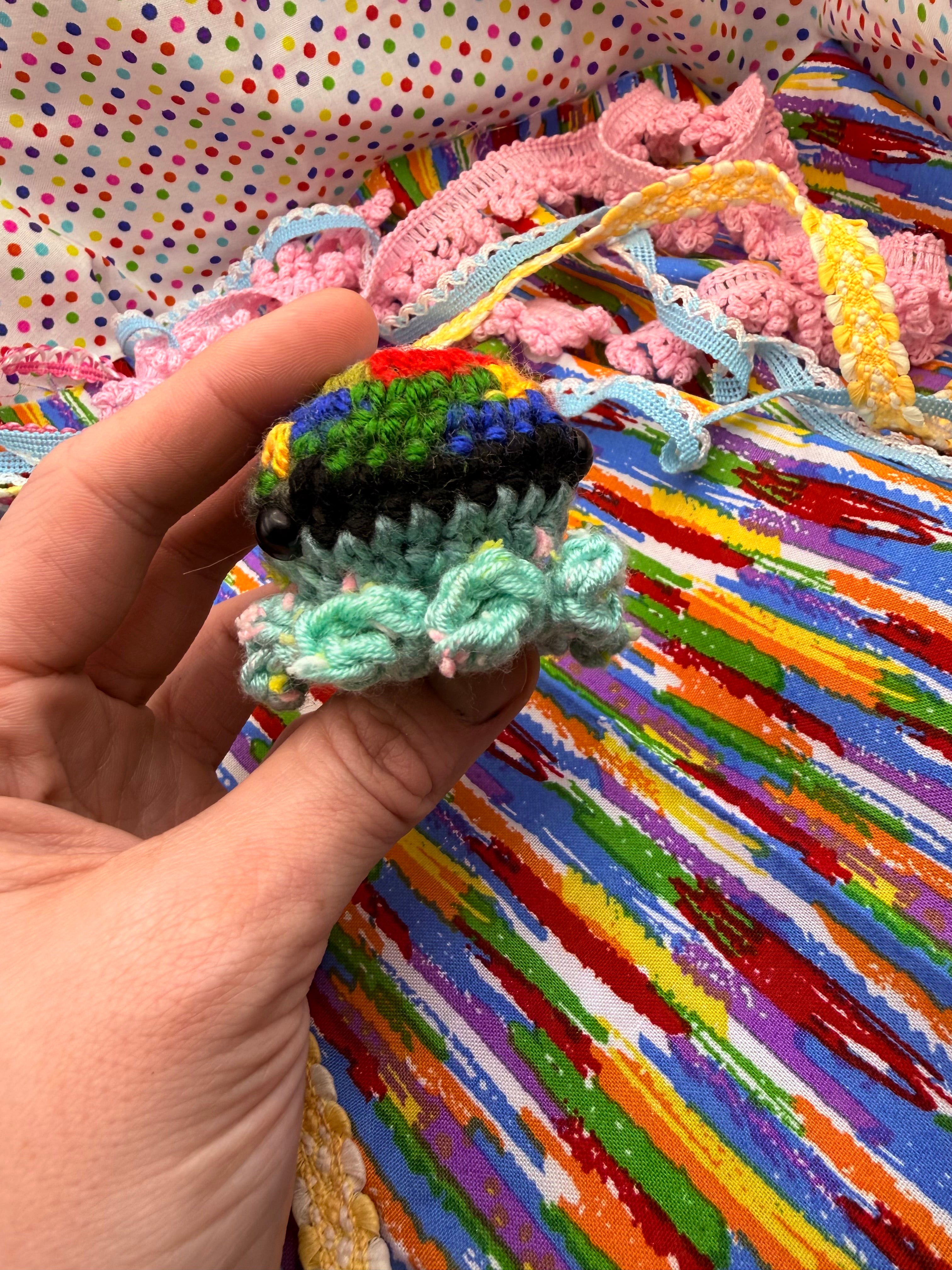 OOAK Yarn Scrap Octopus- Multi