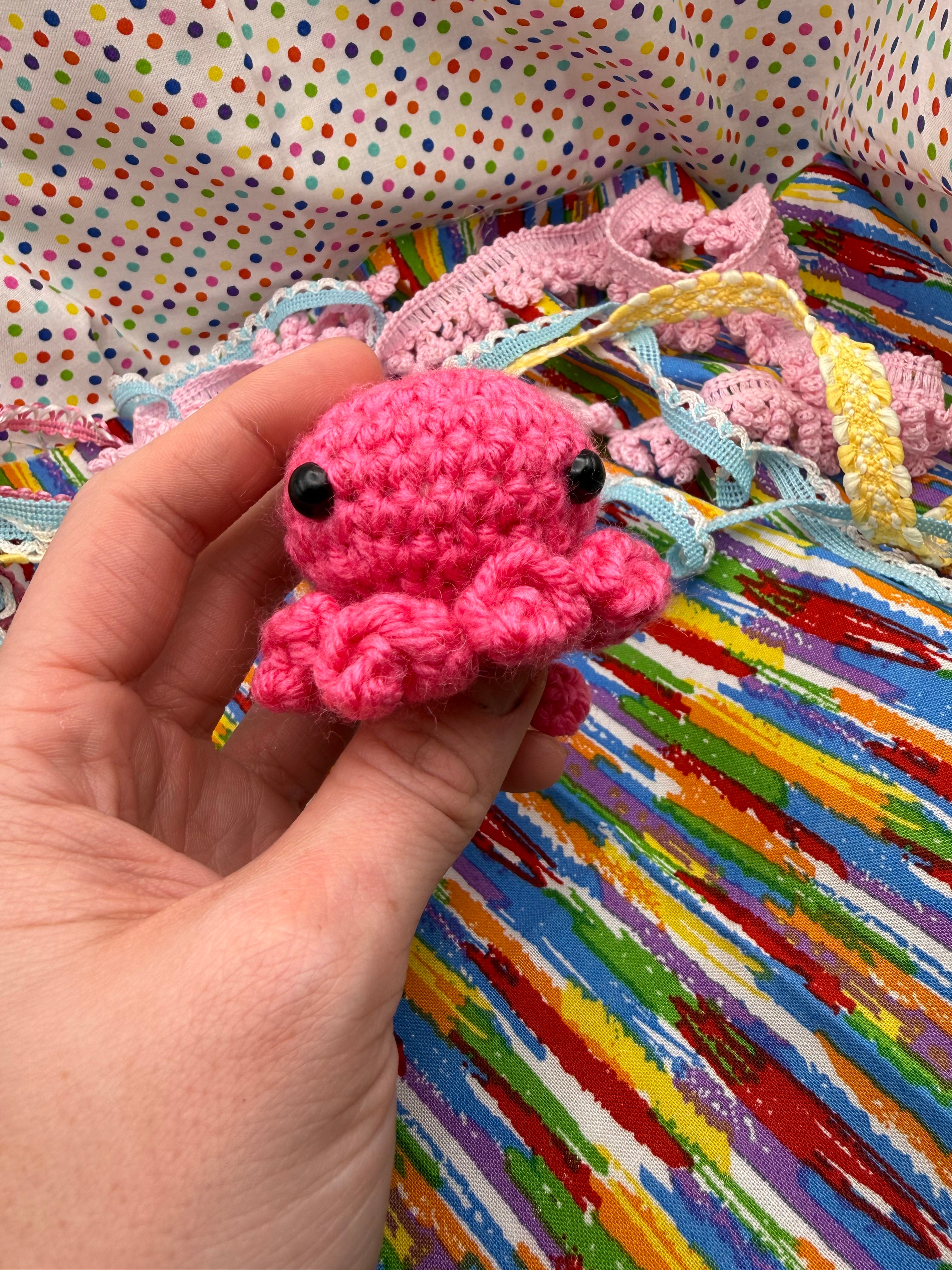 OOAK Yarn Scrap Octopus- Pink